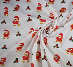 Polycotton Fabric - Gingerbread Santa