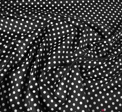 Peaspot Lining Fabric - White on Black