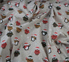 Polycotton Fabric - Christmas Penguin Club - Beige