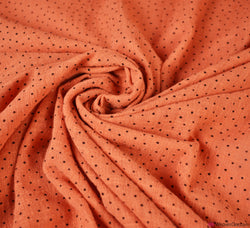 Washed Slub Cotton Fabric - Pinspot Pumpkin