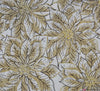 Cotton Fabric - Christmas Metallic Poinsettia - Ivory