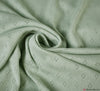 Knitted Pointelle Cotton Jersey Fabric - Sage Green