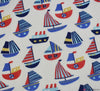 Polycotton Fabric - Sailing Yachts White