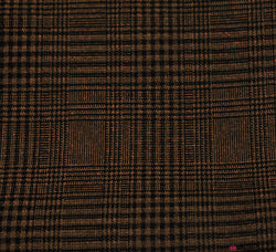 Check Ponte Roma Jersey Fabric (Double Sided) Brown