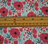 Polycotton Fabric - Small Poppy Heads Ivory