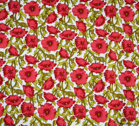 Cotton Poplin Fabric - Poppy Rush Red