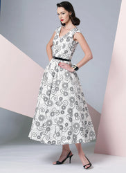 Vogue Pattern V1172 V-Neck Dress & Belt Vintage 1950s (Misses'/Misses' Petite)
