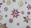 Christmas Metallic Cotton Fabric - Rainbow Snowflake Cream