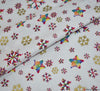 Christmas Metallic Cotton Fabric - Rainbow Snowflake Cream