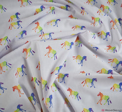 Premier Print Polycotton Fabric - Zebra Rainbow