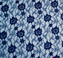 Raschel Navy Blue Lace Fabric