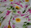 Rose Drift Viscose Fabric - Ivory