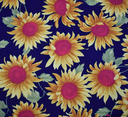 Rose & Hubble Cotton Poplin Fabric - Sunflowers Navy