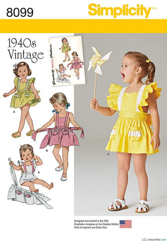 Simplicity - S8099 Toddlers' Romper & Button-on skirt - WeaverDee.com Sewing & Crafts - 1