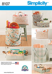 Simplicity - S8107 Bucket, Basket & Tote Organizers - WeaverDee.com Sewing & Crafts - 1