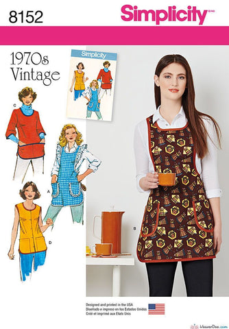 Simplicity - S8152 Misses' Vintage 1970's Aprons - WeaverDee.com Sewing & Crafts - 1