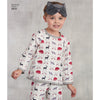 Simplicity Pattern S8806 Children's Dress, Top, Pants, Eye Mask & Slippers