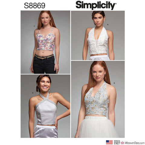 Simplicity Pattern S8869 Misses' Lined Tops