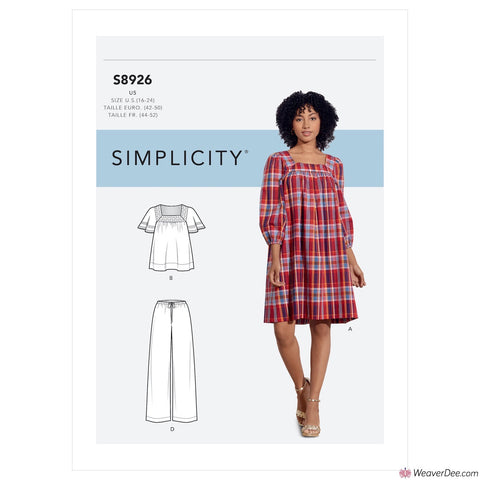 Simplicity Pattern S8926 Misses' Dress, Tops & Trousers