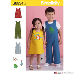 Simplicity Pattern S8934 Toddler's Jumper, Jumpsuit & Romper