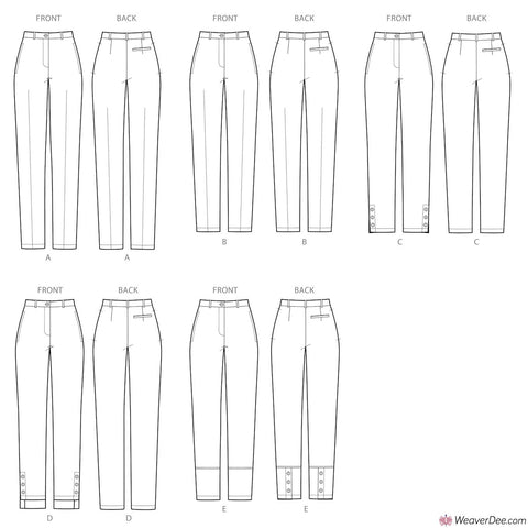 Simplicity Pattern S8957 Misses' Slim Leg Trousers with Variations ...