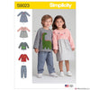Simplicity Pattern S9023 Toddlers' Dresses, Top & Pants