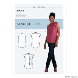 Simplicity Pattern S9045 Misses' Tops With Or Without Neck Ties