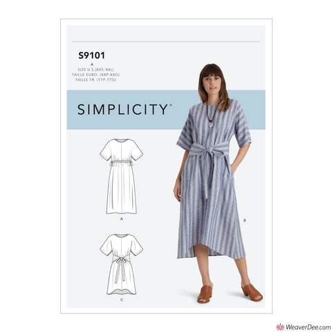 Simplicity Pattern S9101 Misses' Pullover Dresses In 2 Lengths