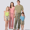 Simplicity Pattern S9127 Unisex Pyjama Bottoms & Shorts (Adult, Teen & Child)