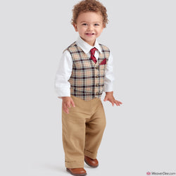 Simplicity Pattern S9194 Infants' Vest, Shirt, Shorts, Pants, Tie & Pocket Square