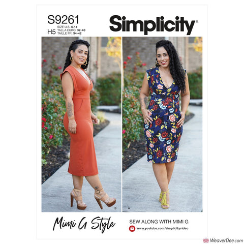 Simplicity Pattern S9261 Misses' Knits Only Dress In 2 Lengths