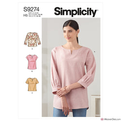 Simplicity Pattern S9274 Misses' Tops In 2 Lengths