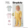 Simplicity Pattern S9283 Infants' Knit Gathered Gown & Jumpsuit