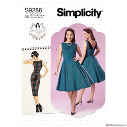 Simplicity Pattern S9286 Misses' Fold-back Facing Dresses
