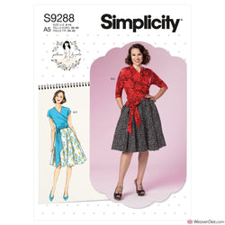Simplicity Pattern S9288 Misses' Wrap Top & Flared Skirt