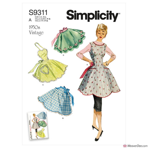 Simplicity Pattern S9311 Misses' Vintage 1950s Aprons