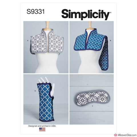 Simplicity Pattern S9331 Hot or Cold Shoulder Wrap, Mask & Wrist Wrap