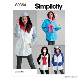 Simplicity Pattern S9354 Misses' Costumes - Shark, Panda, Cat, Fairy Godmother