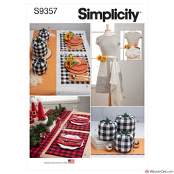 Simplicity Pattern S9357 Table Decor, Decorations, Tea Towel & Apron