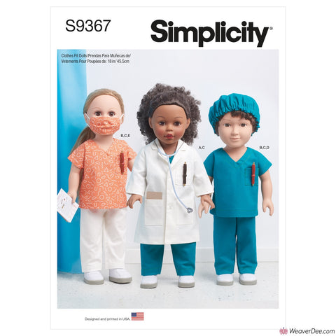 Simplicity Pattern S9367 18" Doll Clothes