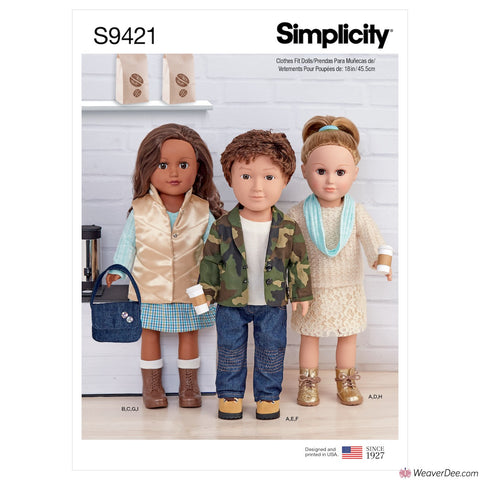 Simplicity Pattern S9421 18" Doll Clothes