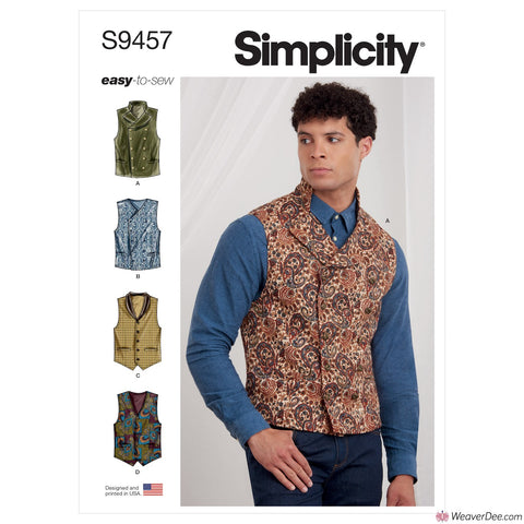 Simplicity Pattern S9457 Men's Waistcoats