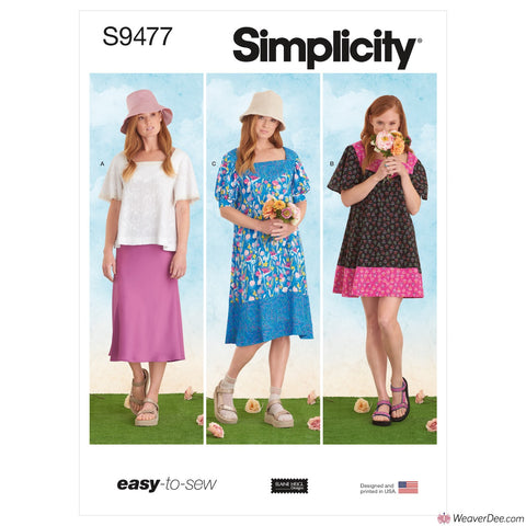 Simplicity Pattern S9477 Misses' Top & Dresses