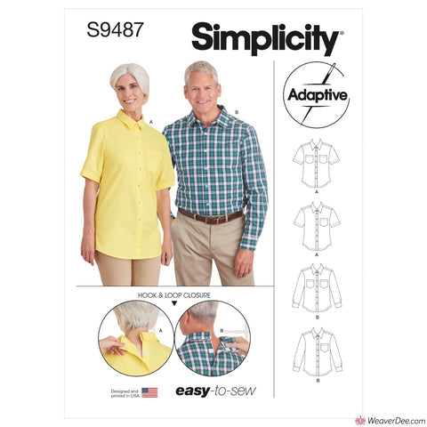 Simplicity Pattern S9487 Unisex Adaptive Shirt