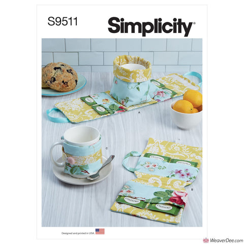 Simplicity Pattern S9511 Mug Case, Tea Bag Case, Mug Cosy