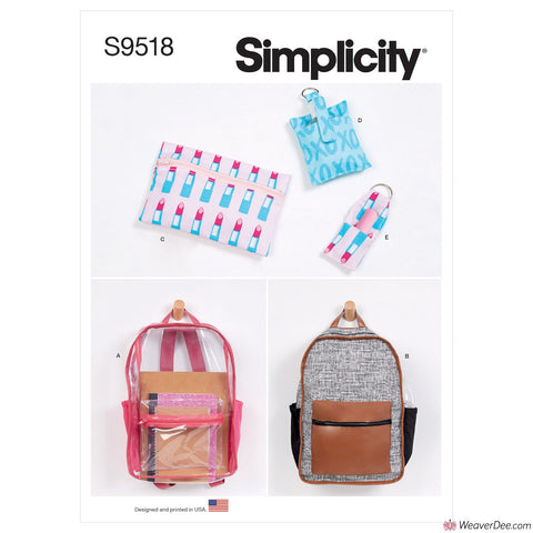 Simplicity Pattern S9518 Backpacks & Accessories