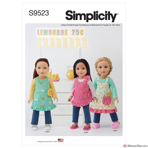 Simplicity Pattern S9523 Doll Clothes 18"