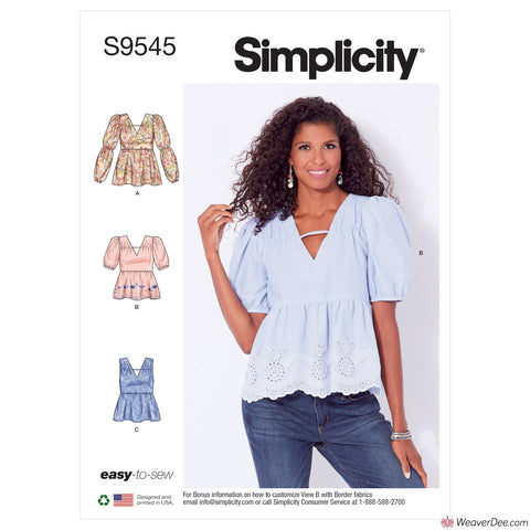 Simplicity Pattern S9545 Misses' Tops