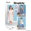 Simplicity Pattern S9559 Children's Dress, Top, Pants, Purses & Headband