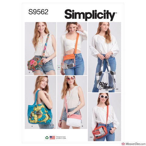 Simplicity Pattern S9562 Tote, Bags & Pouch